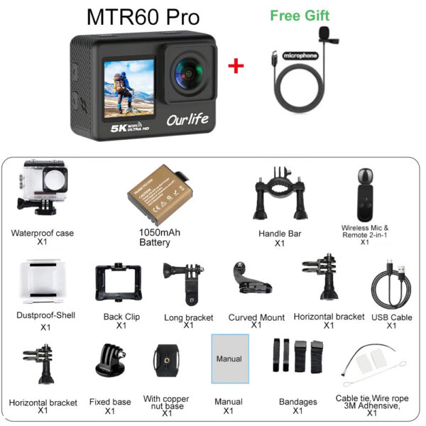 cdf3b5623b0e4d09 Ourlife 5K30FPS Action Camera 2.0'' Touch LCD 170° DVR 30M Waterproof Remote Control 5X Zoom Helmet WiFi 4K60FPS Sport Camera