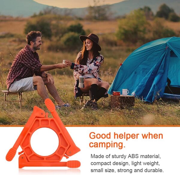 STCRERAG Gas Tank Bracket Foldable Canister Stand Gas Canister Support Orange Gas Tank Stove Stand Bracket Tripod Outdoor Stove Flat Gas Tank Holder for Outdoor Camping Hiking Picnic Cooking