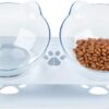 ce046c8a101534f3 Cat Food Bowls Elevated Cat Bowls Tilted 15° Plastic Cat Dishes Double Raised Cat Bowl with Non-Slip Rubber Base Stand for Cats (Black)