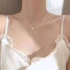New Trendy Sier Color AAA Zircon Choker Necklaces Simple Shiny Diamond CZ Pendants For Women Fine Jewelry NK126