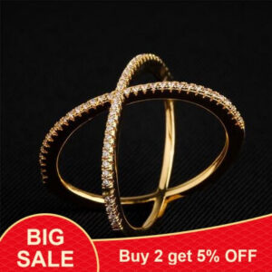 New Design X shape Cross for Women Sterling Sier Diamond Statement Infinite Ring with Micro Paved Trendy Jewelry