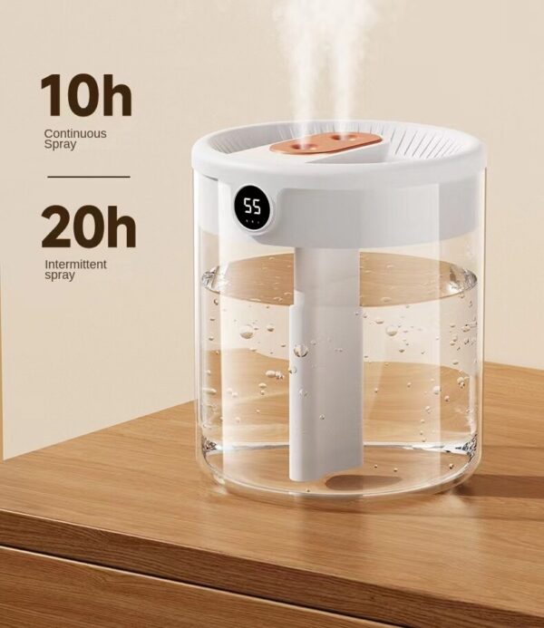 ce132624e9d0cce7 New 2L Double Spray Atomizer Usb Large Capacity Home Mute Bedroom Office Night Light Digital Display Humidifier