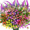 Artificial Plants Outdoor, 24PCS Lavender Artificial Flowers, UV Resistant Fake Flowers, Faux Flowers for Outdoor Planters for Home Garden Outside Porch Decor