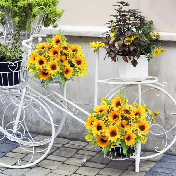 ce223399462f16d5 AmyHomie Artificial Sunflower Bouquets,2 Bunches Fake Wildflowers for Baby Shower Home Wedding Spring Decor, Bride Holding Flowers,DIY Garden Craft Art Decor