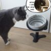 Adjustable Raised Cat Food Bowl, Tilted Elevated Bowl (1-Pack, Black)