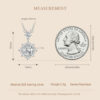 BAMOER Moissanite Halo for Women, 1 Carat Lab Grown Diamond Sterling Sier Chain Necklace