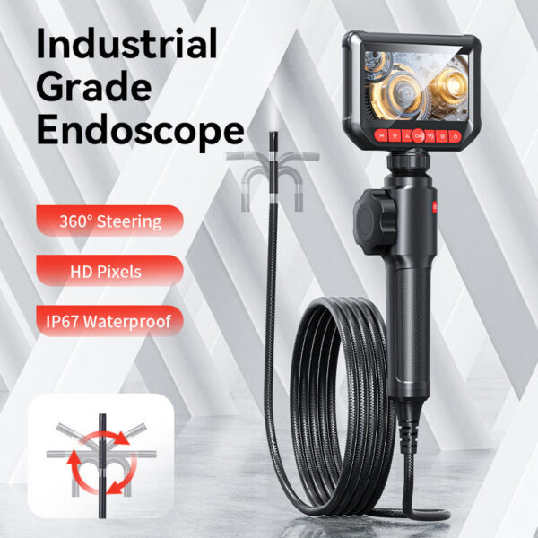 ce5b48c4618c26fd 4.3-inch Bi-Directional Borescope, 8.0mm Camera, HD 1080P with LED Illumination for Automotive Repair, Plumbing Inspection
