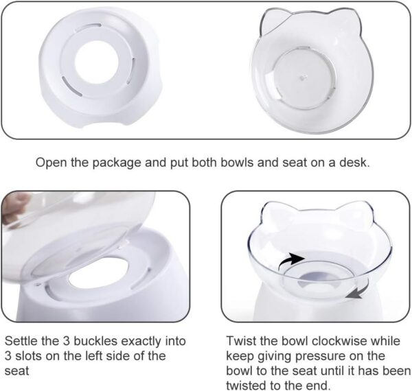 MILIFUN Raised Cat Food Bowls with Stand, Cat Dishes for Food or Water, Cat Tilted Bowl, Pet Dish with Stand
