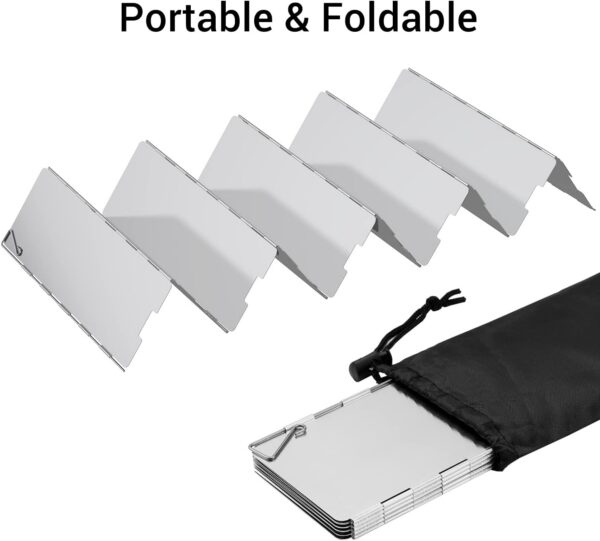 ce7ae4348c47986c Camp Stove Windscreen, Ohuhu Camping Stove Windscreen 8/10/12 Plates Aluminum Folding Portable Camping Stove Windshield Grill Wind Screen for Camp with Carry Bag for Camping Hiking Picnic Backpacking