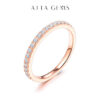 ATTAGEMS Rose Gold Plated Diamond Pass Test Round Excellent Cut Total 0.27 CT Moissanite Ring for Girls tail Jewelry