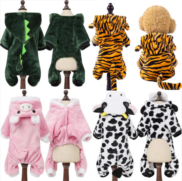 Dog Clothes Soft Warm Fleece Jumpsuits Pet Clothing for Small Dogs Puppy Cats Hoodies Chihuahua Yorkshire Costume Coats