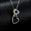 ceaa2ce52cf16f92 JewelryPalace Heart Love Knot Sterling Sier Gold Cubic Zirconia Simulated Diamond Pendant Necklace for Women No Chain