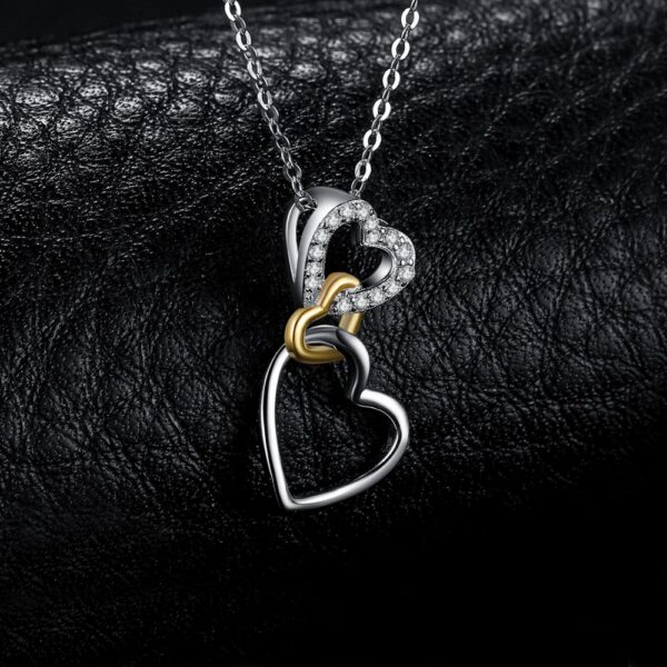 ceaa2ce52cf16f92 JewelryPalace Heart Love Knot Sterling Sier Gold Cubic Zirconia Simulated Diamond Pendant Necklace for Women No Chain