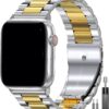 ceadfc9b154ba1c8 EPULY Compatible with Apple Watch Band 42mm 44mm 45mm 38mm 40mm 41mm, Business Stainless Steel Metal Wristband for iWatch SE & Series 7 6 5 4 3 2 1 for Men Women (Silver, 41mm 40mm 38mm)