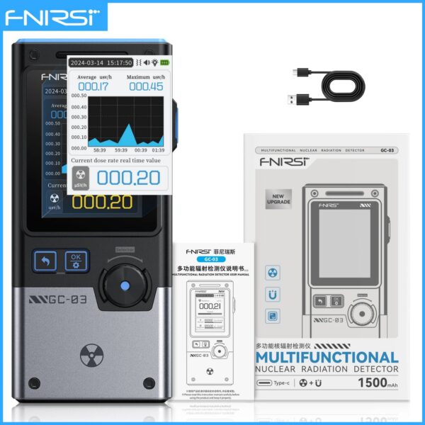 FNIRSI GC-03  3-IN-1 Electromagnetic Radiation Detector, Electric & Magnetic Field Strength, RF Power, Temperature Monitor