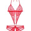 cef326c91d4090f6 Avidlove Women Deep V Lingerie Lace Teddy One Piece Babydoll Mini Bodysuit