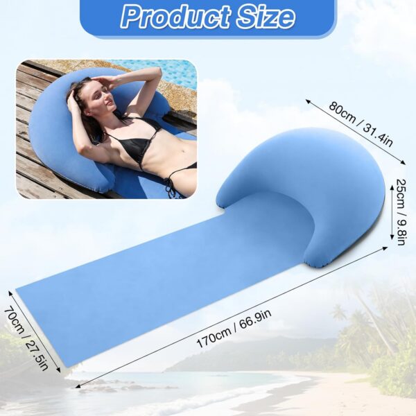 cef6b30b8fcf2313 Strandmatte mit aufblasbarem Kissen, tragbare Matte, 178 x 76 cm (blau)
