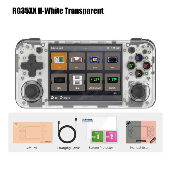 cf239a64697a8b57 ANBERNIC RG35XX H Retro Handheld Game Console 3.5 Inch IPS Screen Built-in 3300mAH Battery 64G TF Card Preinstalled 5528 Games