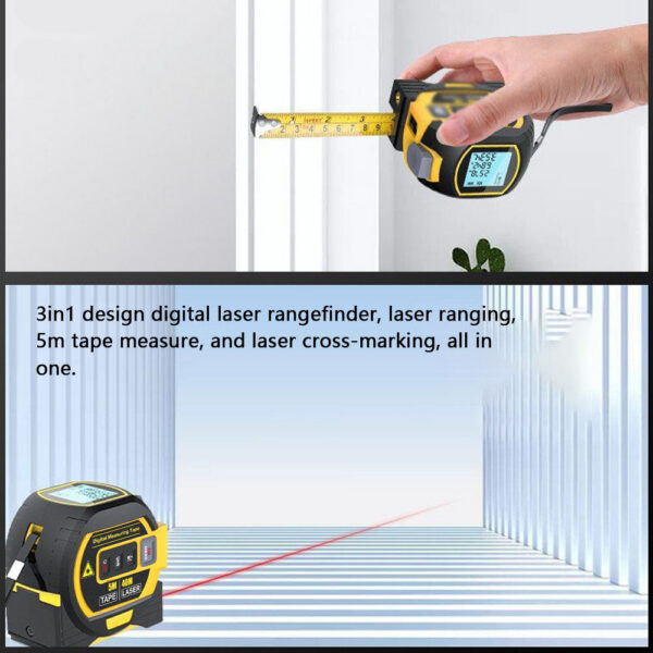 Distance Meter Measuring Measure Laser Rangefinder Digital Electronic Roulette Stainless 5m Tape Ruler