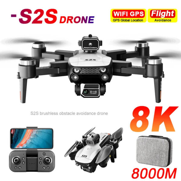 cf2b88c17669ede2 S2S Mini Drone 4k 8K HD Camera Obstacle Avoidance Aerial Photography Brushless Motor Foldable Rc Quadcopter Kid Toy
