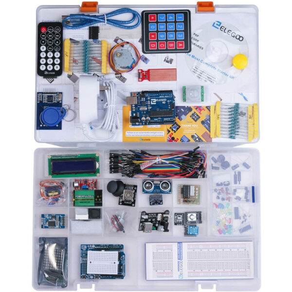 cf2cd0c7caabb085 EO-UNO R3 Project Most Complete Starter Tutorial Compatible with Arduino IDE (63 Items) DIY Electronic Kit