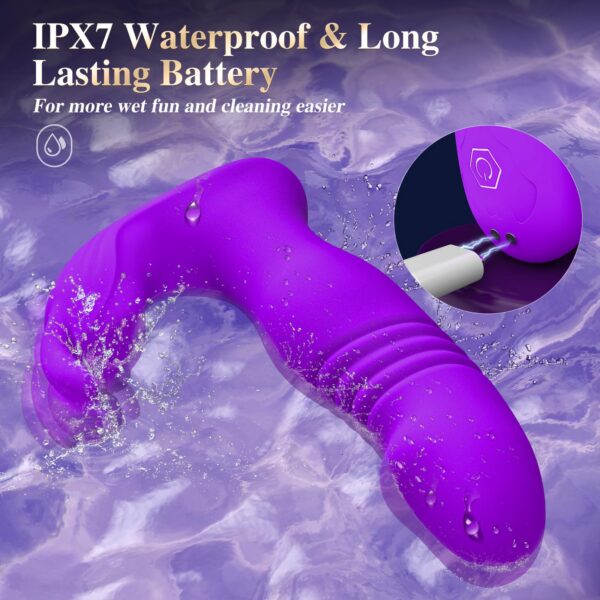 Adult - 3IN1 App Wearable Remote Rose Toy, Sex Pleasure Tools for Women with Clit Modes & 9 Thrusting Dildos Nipple Anal Toys Sucking Vibrator