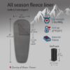 cf3abd058720f557 Litume Fleece All Season Sleeping Bag Liner Adds Up to 15°C, Compressible and Lightweight Mummy Sleeping Sack for Backpacking Camping travel hiking compact stuff Drawstring hood