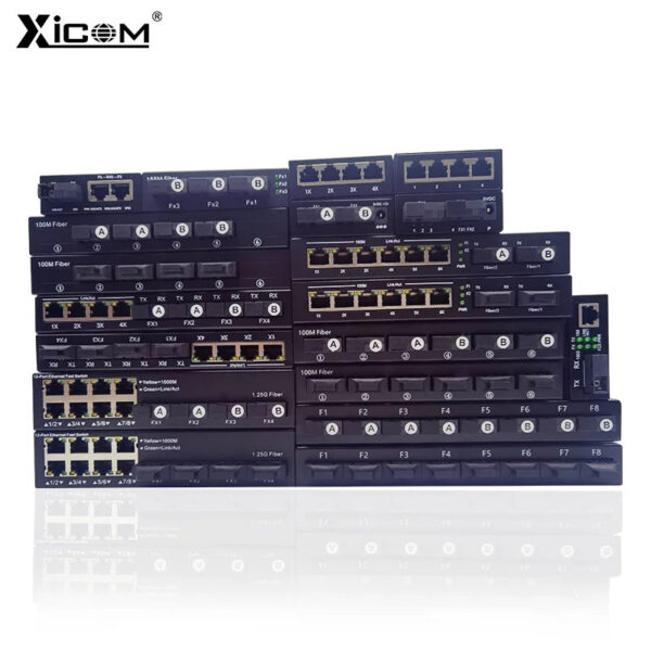 cf41b12d900a3a47 100/1000M Gigabit Ethernet Fiber Switch 8*1.25G Fiber Port 2 RJ45 Port Media Converter 20KM SC Single Mode Optical Transceiver