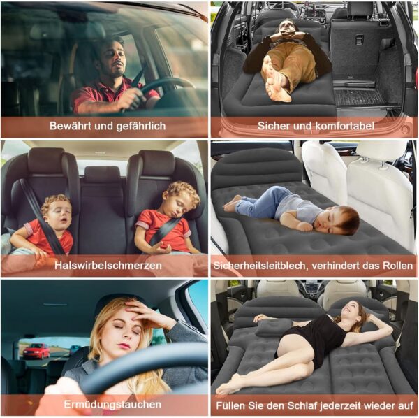Auto Luftmatratze SUV Aufblasbare Matratze mit Pumpe MPV Air Bett Camping Auto Kissen Dickere Rücksitz Luftmatratze mit Zwei Kissen Für Camping Reisen Hinterhof Strand