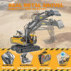 4WD Remote Control Excavator Toy Radio Controlled RC Dump Truck Vehicle Crawler Bulldozer Construction Car Gifts for Kids Boys