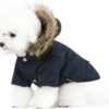 cf4907523caddc67 Cat Dog Doggie Down Jacket Hoodie Coat Pet Clothes Warm Clothing for Small Dogs Winter Black L