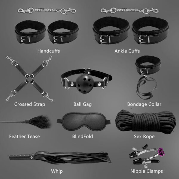 cf66bb26a4f2c8a1 Bdsm Bondage Set Restraint Adult Game Handcuff Couples Slave Collar Mouth Gag Whip Nipple Clamps Fetish Woman Sex Toys Product