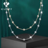 cf9cbcb3da8cc161 3mm D Color Full Moissanite Tennis Necklace with Certificate Sterling Sier Bezel Set Bubble Round Cut Diamond Neck Chain