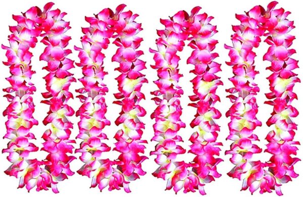 cfadd4560833e6e3 Hawaiian Hula Leis Dance Garland Artificial Flowers Neck Loop for Luau Party Costumes (Pink)