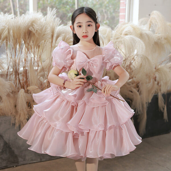 Baby wedding Party Dress Round neck printing princess Teens Kids Dresses Pageant Gown Girls dress Children’s wear