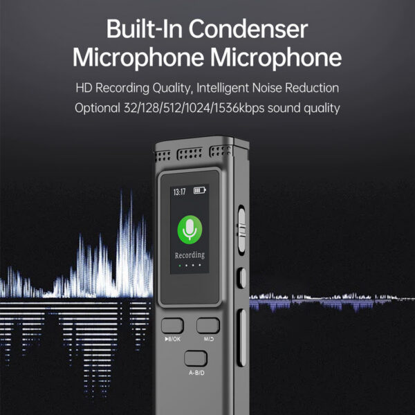 cfcffcd391655236 64GB/16GB/8GB Digital Recorder Voice Activated Audio Recording Noise Reduction with Playback MP3 Music Player 288hrs