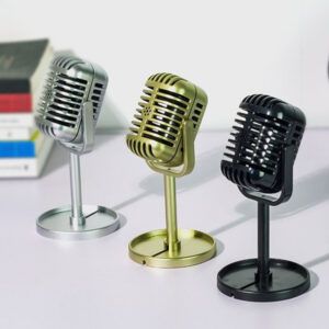 Simulation Props Retro Vintage Classic Style Dynamic Vocal Microphone Miniatures For Home Decoration Small Ornaments