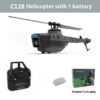 Black Hornet C128 Helicopter 4 Propellers 1080P Camera 6 Axis Electronic Gyroscope Air Pressure for Height Vs C186 RC Drone