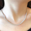 cfd99d64f05aca45 Tennis necklace white Gold Filled Round cut 2/.2.5/3mm zircon Cz Hiphop Party wedding Pendants for women Bridal Jewelry