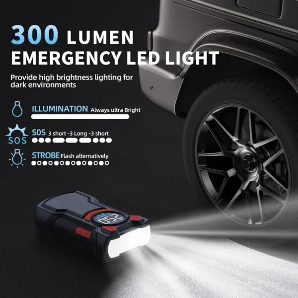 5-in-1 Jump Starter with Air Pump 3000A Peak Starter Box 150PSI Battery Pack with Digital Tire Inflator Car Battery Jump Starter