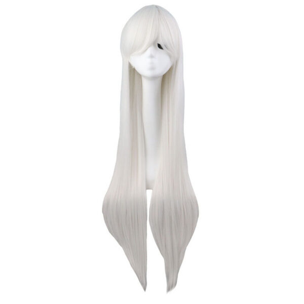 Long Straight Cosplay Wig Purple Black Red Pink Blue Dark Brown 100 Cm Synthetic Hair Wigs