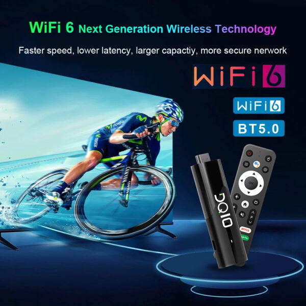 LEMFO DQ10 ATV Mini Stick Android13 Support 8K Video 4K Wifi6 Allwinner H618 Quad Core Cortex A53 Voice Remote Smart TV Box