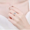 Tezzc 1ct 2ct Princess Cut Moissanite Lab Ring For Women Sterg Sier Pass Dia Test Bands Party Wedding Rings