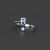 Fashion Sterling Sier 26 Letter Sparkling Diamond Zircon Open Index Finger Your Name Ring Birthday Party Jewelry