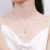 LORIELE 100% Real Moissanite Necklace Women Vvs Round Cut Diamond Pendant for Girlfriend Jewelry S Sterling Sier Gra
