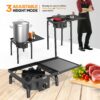 cff5555a7c43f92d ROVSUN Single Burner Gas Stove with Side Shelf, 100,000BTU Portable Propane Stove with Removable Leg & Regulator for Camping Home Backyard Outdoor Cooking Brewing Canning Turkey Frying