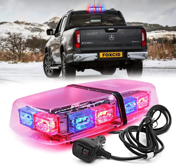 12" 36 LED 18 Watts Emergency Hazard Warning Security Roof Top Flash Strobe Mini Light Bar with Magnetic Mount, for Plow or Tow