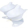 d00152d5b7ce6f19 Anti Vomiting Cat Bowls - Elevated Tilted 15° Cat Food Bowl, Raised Plastic Cat Dishes with Non-Slip Rubber Base Stand Kitty Bowl for Cats (White)