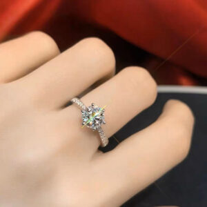 d007f10bc9d7c914 Allergy Free 100% Real Sterling Sier Rings Women Round 1 Carat Zirconia Diamant Engagement Wedding Band Fine Jewelry