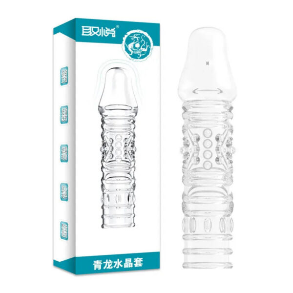 Reusable 3D Condoms Dick Extender Penis Enlarger Cock Sleeves with Dotted Ribbed Foreskin Ring Glans Sex Shop for Men Sex Toys